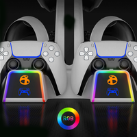 Station d'accueil de charge pour contrôleur de jeu PS VR2/PS5 Base de chargeur rapide double magnétique pour présentoir de stockage de casque PSVR2 VR