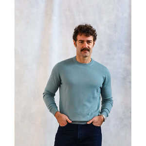 Pull à col rond pour homme XXL, tricot respirant avec motif imprimé, logo rayé, décoration, calibre 12, saison hivernale - Product Image 5