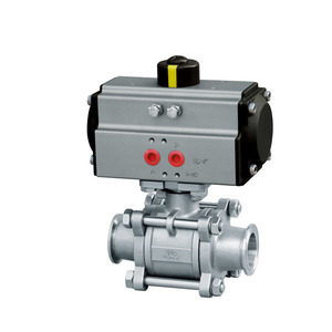 Vanne à bille en acier inoxydable Q681F, 3 pièces, connexion pneumatique à pince de 1 pouce, pour eau à température normale - Product Image 5