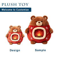 Peluche d'ours en peluche mignonne de haute qualité, brodée, personnalisée pour Noël, idéale pour la décoration de Noël