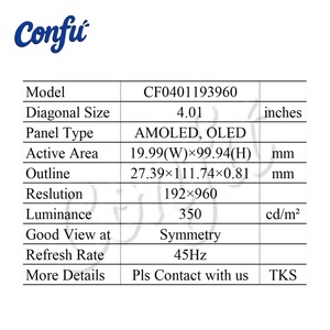 Écran flexible AMOLED de 4,01 pouces 193*960, module incurvé pliable, panneau tactile <span class=keywords><strong>OLED</strong></span> fin et souple, lecteur MIPI AD Broad - Product Image 2