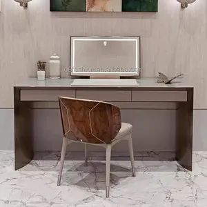 OE-FASHION semplice cassettone in argento moderno con specchio sgabello Set mobili camera da letto toletta