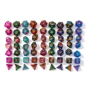 Nuevo acrílico de dos colores dragón de múltiples caras y juego de mazmorras dados 7 piezas por juego de mesa poliédrico - Product Image 1