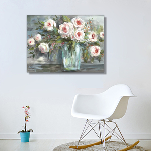 Hoa Bên Bờ Biển đơn giản hiện đại vẽ tay màu dầu trên vải dày kỹ thuật dao để trang trí tường nhà - Product Image 6