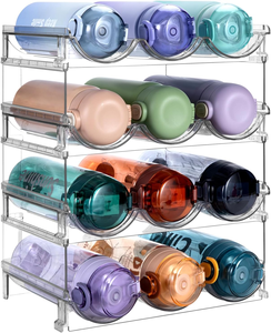 Porte-<span class=keywords><strong>bouteilles</strong></span> à 4 niveaux Porte-<span class=keywords><strong>bouteilles</strong></span> d'eau empilable Organisateur de <span class=keywords><strong>bouteilles</strong></span> d'eau <span class=keywords><strong>pour</strong></span> réfrigérateur Armoire de <span class=keywords><strong>cuisine</strong></span> - Product Image 1