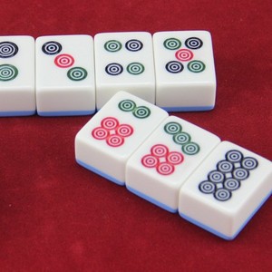 Juego de Mahjong con Fichas de Melamina con Patrón de Bambú, Estilo Er Ba Gang Tube - Product Image 1
