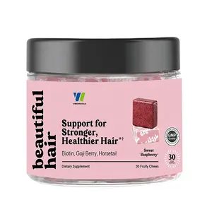 Biotin-Enriched Hair Chews Goji Berry Gummy Candy Promotes Stronger Healthier Hair Vitamins C a B12 D3 Not for Pregnant Women