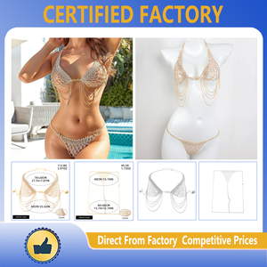 Elegante catena in cristallo placcato oro per le donne Sexy gioielli con diamanti per Bikini Lingerie alla moda Nightclub cinture in metallo - Product Image 3
