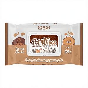 Lingettes nettoyantes écologiques pour animaux de compagnie, 50 lingettes, lingettes douces pour le toilettage des chiens et des chats, lingettes de nettoyage pour animaux de compagnie, usage quotidien - Product Image 1