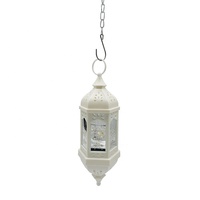 Lanterne Ramadan Superwin RTS avec musique, hexagone moyen, 10 LED, fil de cuivre, lustre, chaîne électro-plaquée, festival musulman islamique