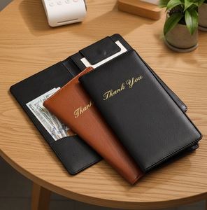 Carpeta de Menú de Cuero PU, Porta Facturas para Restaurante, Recibos de Caja, Carpetas de Archivo para Reuniones, Regalo de Bienvenida Portátil - Product Image 1