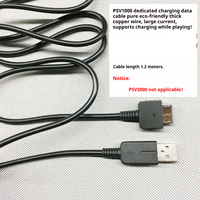 Tideseer USB 充电数据线，纯铜芯，1.2m，适用于 PS Vita PSV 1000 游戏机