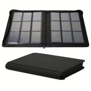 Custom logo Wholesale <b>Top</b> Loader Card Binder 9 Pockets 16 Pages Photo Album Pu Leather <b>PVC</b> Card Storage Toploaders Binder - Product Image 2