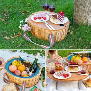 Wicker Picnic Basket Amazon New Large Capacity Storage Basket Flatware Storage With Table Insulation Flatware