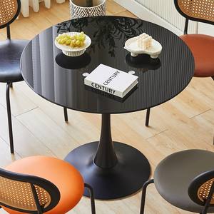 Mesa de centro redonda de estilo nórdico, color blanco, base de plástico con forma de tulipán, fácil de limpiar, muebles para sala de estudio - Product Image 5