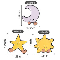 Broche en émail créative motif étoile, lune, soleil, écusson métallique personnalisé planète spatiale, broche céleste Kawaii pour l'impression de lettres
