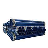 Tuyau en acier laminé à chaud revêtu de plastique, épaisseur 4.0-8.0, DN100-DN600, anti-corrosion, pour la construction et l'ingénierie municipale, service de découpe