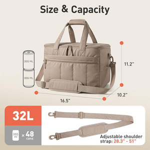 Adjustable Shoulder <b>Cooler</b> Bag Puffer Quilted Lightweight Insulated Bag for Travel Commuting Hiking Outdoor - Product Image 2