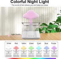 Nuage pluie humidificateur apaisant pluie sons chambre aide au sommeil cascade veilleuse avec huile essentielle 7 couleurs lumière