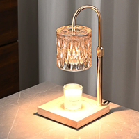 Chauffe-cire moderne de luxe en métal pour aromathérapie, hauteur réglable, avec minuterie en verre, lampe à cire parfumée pour la décoration intérieure, pour prises AU et US