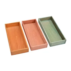 Rustic Wood Box Storage Organizer Container Craft Box Decorative Treasure Boxes for Home Table Decoration