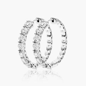 Modern 925 Sterling Silver Gold Plated Moissanite Hoop <b>Earrings</b> Premium Brilliant Sparkling Fashion <b>Fine</b> Jewelry Elegant Women - Product Image 2