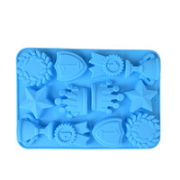 Moule en silicone en forme de trophée étoile pour chocolat, gâteau, savon fait main, bougies d'aromathérapie - Silicone souple, résistant au four, intérieur antiadhésif