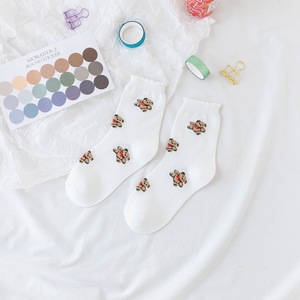 Custom Embroidery <strong>Teddy</strong> <strong>Bear</strong> Cute Japanese Cotton Crew <strong>Socks</strong> Fashion Cute Fun Animal Women <strong>Socks</strong> - Product Image 4