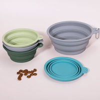 Bol à eau et à nourriture pour chien portable de 400/1000 ml, sans BPA, en silicone pliable, pour la randonnée