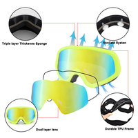 Lunettes de sport pour enfants prêtes à être expédiées pour les enfants de 8 à 16 ans, garçon et fille, lunettes de ski de snowboard