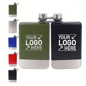 Botella de Bolsillo Metálica Personalizada con Logotipo, 8oz, para Viajes y Camping, Venta al por Mayor, Acero Inoxidable, Plana y Cuadrada, para Licor, Whisky y Alcohol - Product Image 1