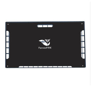 FervorFOX Outdoor Table 59x34cm Rectangular Folding Metal Top With <b>Wire</b> Mesh <b>Shelf</b> For Camping Storage Rack - Product Image 2