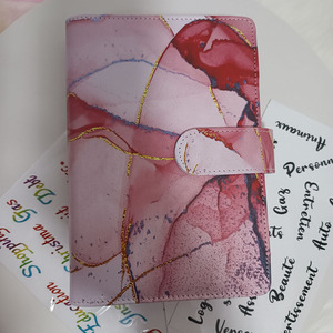 กระเป๋าสตางค์หนังพียูลายหินอ่อนแบบพกพาสามารถนำกลับมาใช้ใหม่ได้อุปกรณ์จัดระเบียบเงินสดแบบรีฟิลได้สมุดวางแผนงบประมาณแบบ A6 - Product Image 2