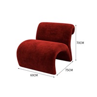 Fauteuil rembourré contemporain avec structure en acier, chaise longue ergonomique pour la décoration intérieure