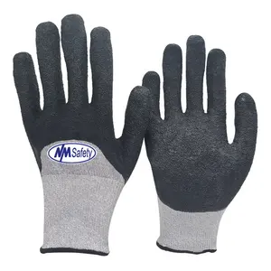 NMsafety 18 Gauge Crinkle Latex Coated Construction Gloves Handjob Level 5 Needle Resistant Gloves Man Customized Gloves