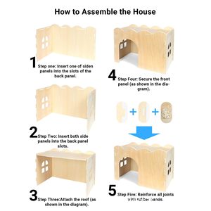 Wooden Rabbit Hiding <b>House</b> Medium Size Durable Pet <b>Bed</b> For Small Pets - Product Image 3