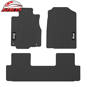 Alfombrillas de látex para coche Honda CR-V 2012-2016, alfombras para todo tipo de clima, color negro, 3 piezas, estilo IKON, impermeables - Product Image 1