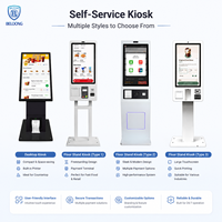 Kiosco de Autoservicio de 21 Pulgadas para Supermercados y Restaurantes, con Pantalla Táctil, Sistema de Pago y Impresora de Tickets