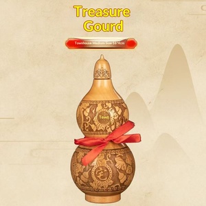 ของตกแต่งบ้านรูปน้ำเต้าไม้พีชแกะสลักด้วยมือ พร้อมเหรียญห้า<span class=keywords><strong>จักรพรรดิ</strong></span> ฝาเปิดแบบธรรมชาติ - Product Image 4
