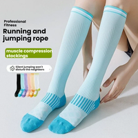 Chaussettes de compression pour femmes et hommes, chaussettes de soutien montantes pour la course, les infirmières, les voyages, la corde à sauter, le yoga, le tennis, bas élastiques