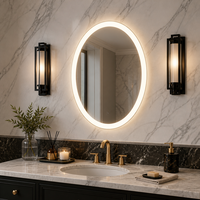 Miroir sans cadre moderne de haute qualité avec ampoules LED durables, commande tactile intelligente et fonction mémoire