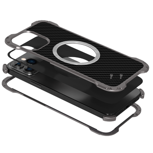Nueva Funda Protectora para Cámara con Carga Inalámbrica Magnética de Fibra de Carbono y Aluminio para iPhone 16 Pro Max 14 13 12 15 - Product Image 1