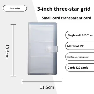 Álbum de Fotos y Tarjetas de Visita Transparente de PP con Tres Rejillas en Forma de Estrella de 3 Pulgadas, Álbum de Colección Conmemorativo Simple - Product Image 5