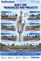 2026 Drillsoltek Alésoir de réamassage pour forage directionnel, pour l'installation souterraine de conduites et de services