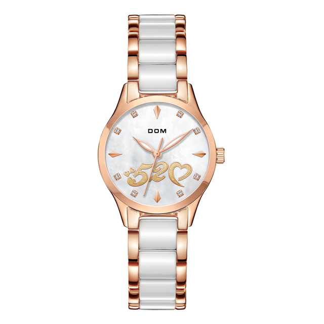 Luxury Quartz Movement Stainless Steel Band Daily Waterproof love Lady Watch
