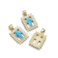 Collier vintage en cuivre zirconium plaqué or avec croix - Accessoire DIY - Chaîne de collier - Pendentif de petite taille style Indie
