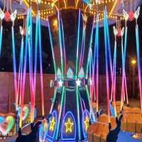 Manège à chaises volantes pour parc d'attractions, pivotant et rotatif, capacité de 16 personnes, construction en acier et fibre de verre