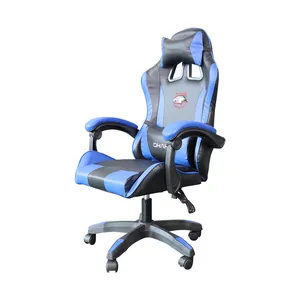 热卖定制游戏椅高品质人体工程学旋转办公家具座椅真皮蓝色游戏stuhl赛车座椅