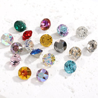 Selina Crystal K9 Rhinestone Kaca Berkilau Bentuk Bulat Runcing Berkualitas Tinggi untuk Aksesori Pakaian, Sepatu & Tas, Seni Kuku.