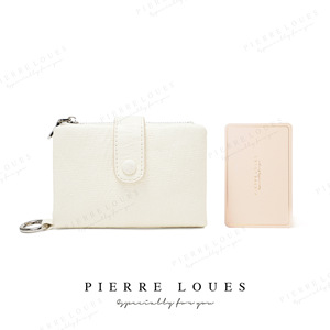 Pierre Loues Women's Bi-Fold <b>Wallet</b> White 5 Inch Chain Lock Card <b>Holder</b> Everyday Use - Product Image 4